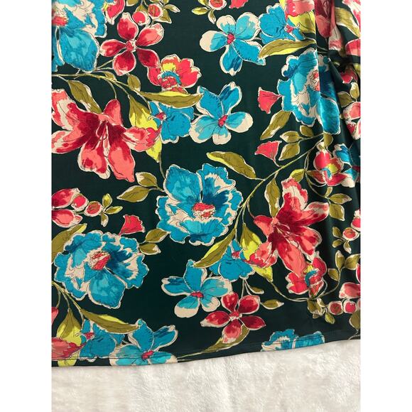 Susan Graver Floral Tunic Top XL Ruffle Sleeve Colorful - Picture 4 of 9